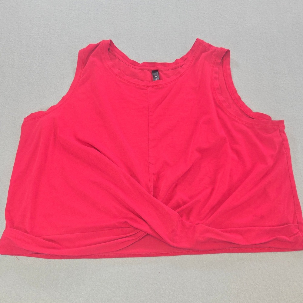 Core 10 Tank Top Women 2X Red Twist Front Modal Blend Sleeveless Crop Activewear